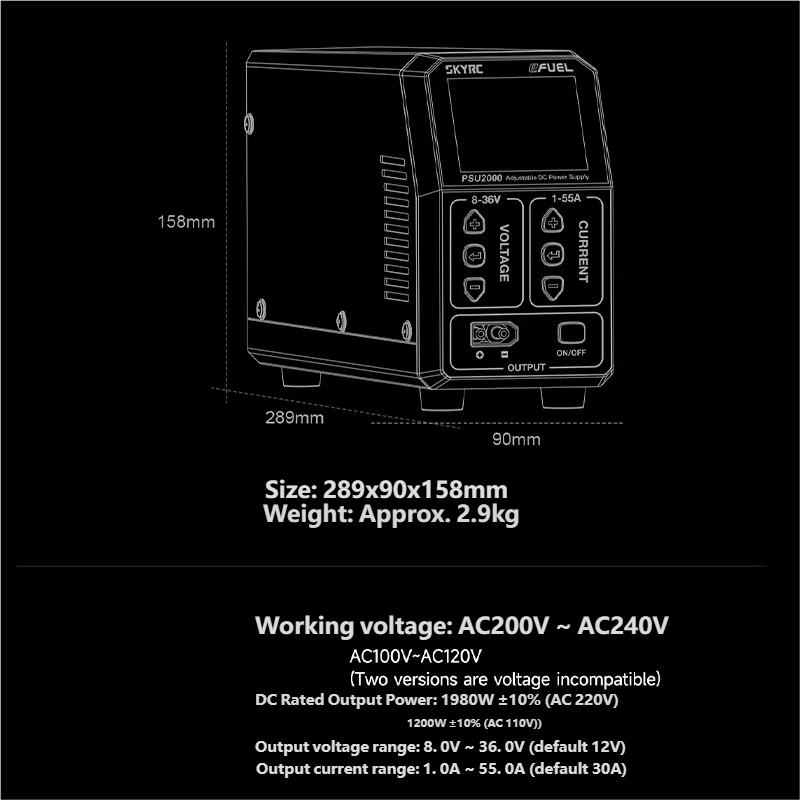 SKYRC PSU2000 1980W Adjustable - Drone Charger 리뷰 및 가격