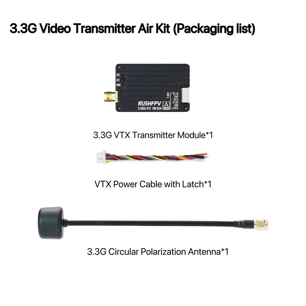RUSHFPV 3.3G 2W VTX Transmitte - Drone Antenna 리뷰 및 가격