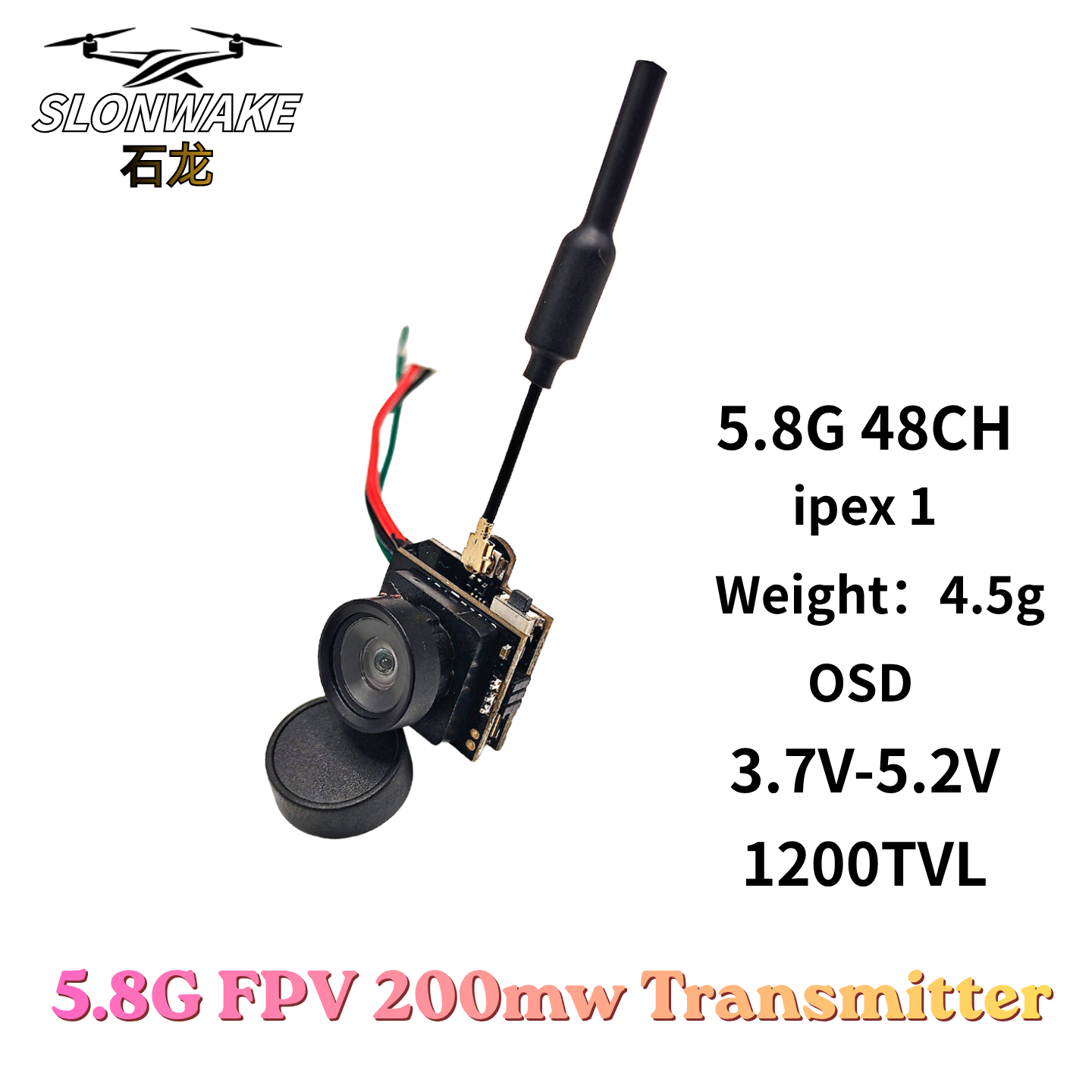 Slonwake 5.8G 48CH 200mW FPV D - Drone Transmitter 리뷰 및 가격