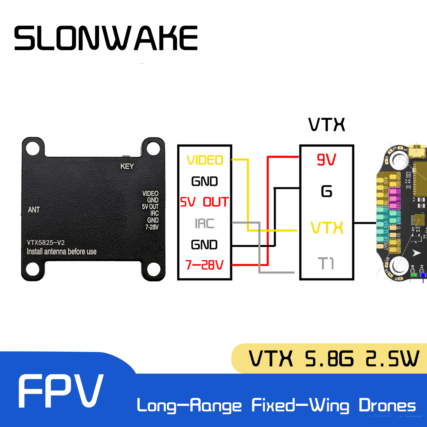 SLONWAKE 5.8G 48CH FPV Transmi - Drone Transmitter 리뷰 및 가격