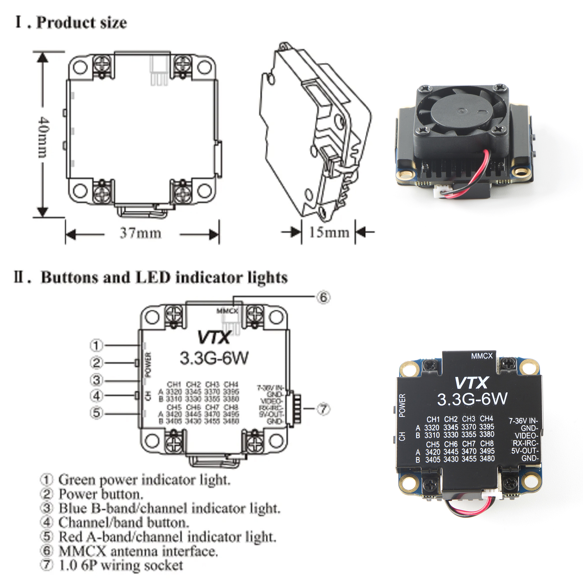 FPV Video Transmitter 3.3G 6W  - Drone Transmitter 리뷰 및 가격